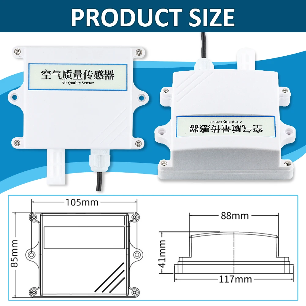 Módulo Sensor PM2.5 PM10 Probador de Calidad del Aire IP65 Transmisores de concentración de partículas de smog RS485 4-20mA 0-5V Detección 0-10000ug - imagen 2