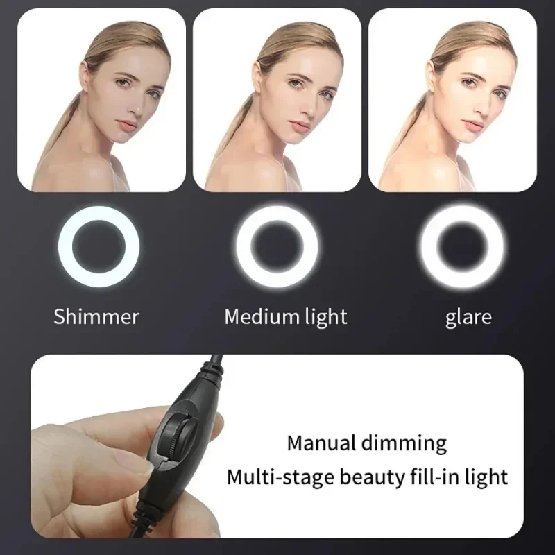 Mini cámara web 4K, cámara web Full HD con anillo de luz de relleno, micrófono, transmisión en vivo USB para Youtube, PC, portátil, grabación de vídeo - imagen 5