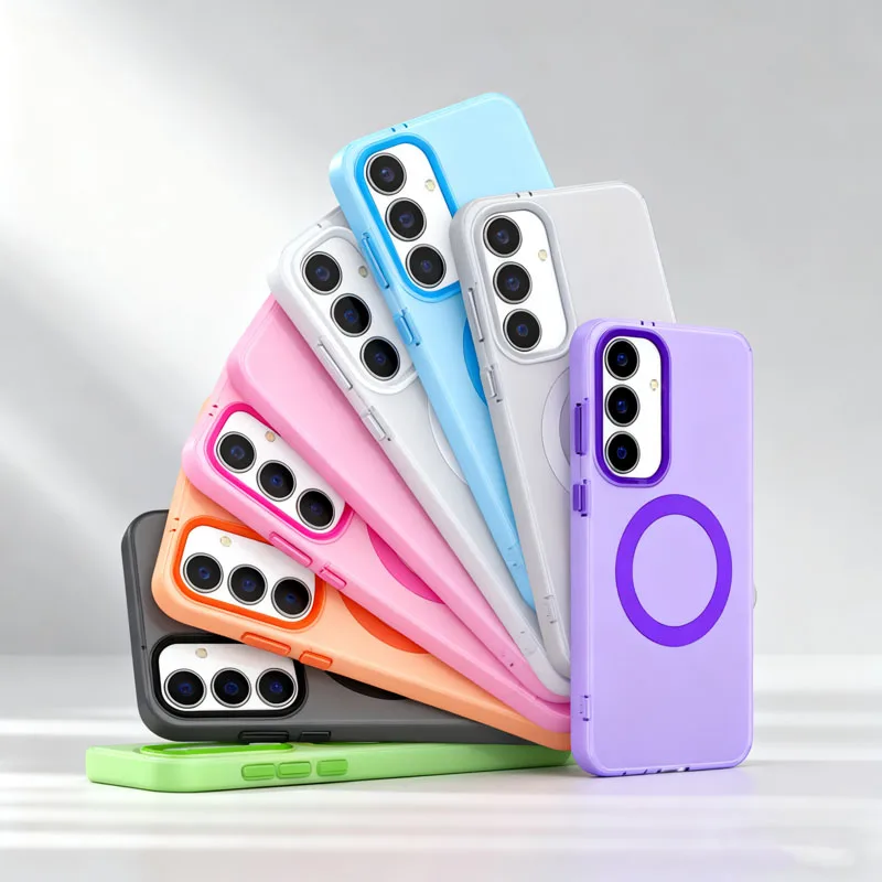 Funda magnética de carga inalámbrica para Samsung Galaxy S25 FE, funda protectora de silicona esmerilada de lujo para Samsung S25 FE S25 FE