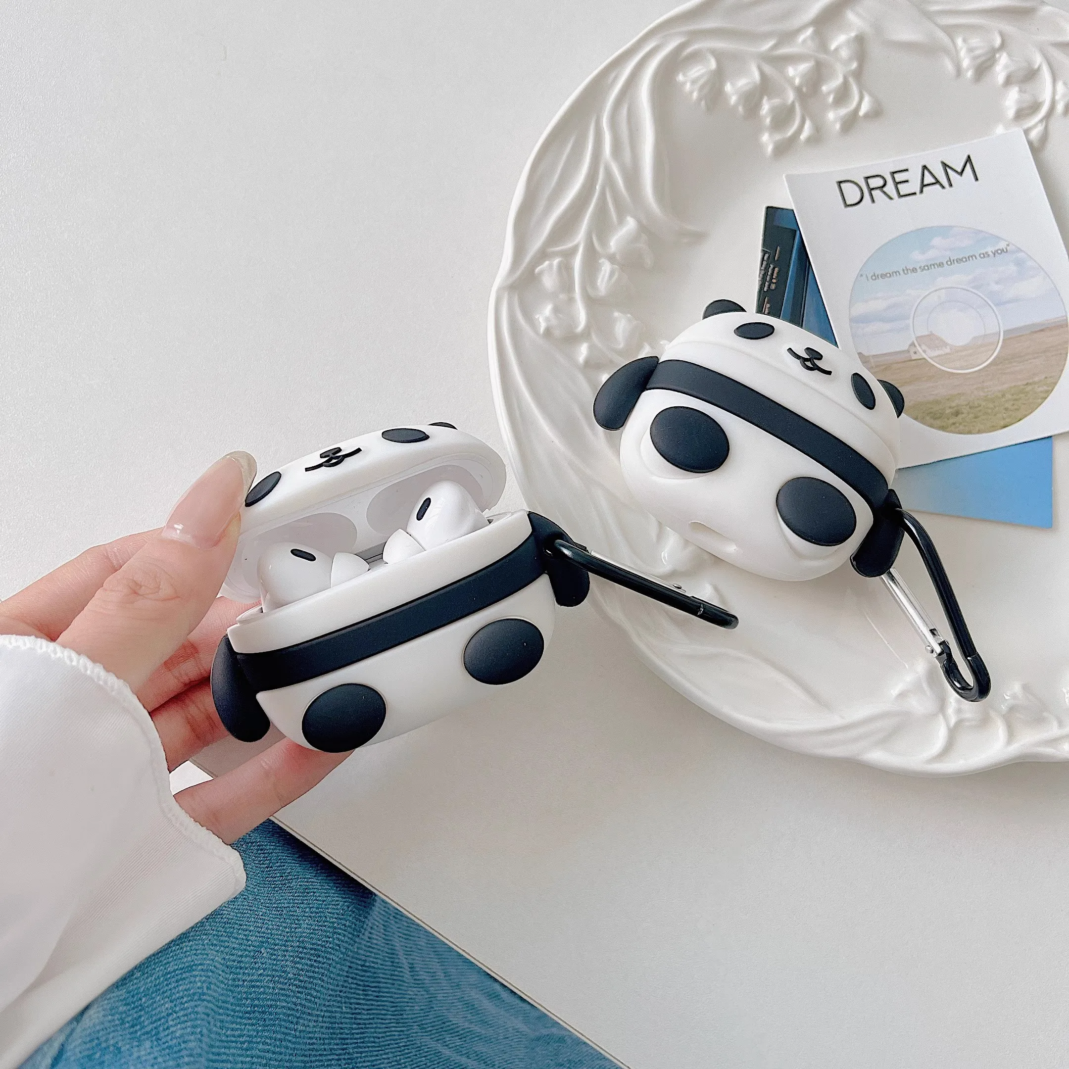 Para Airpods 1 2 3 4 Pro Pro 2 Pro 3 divertido Panda funda de silicona para auriculares accesorios cubierta - imagen 3