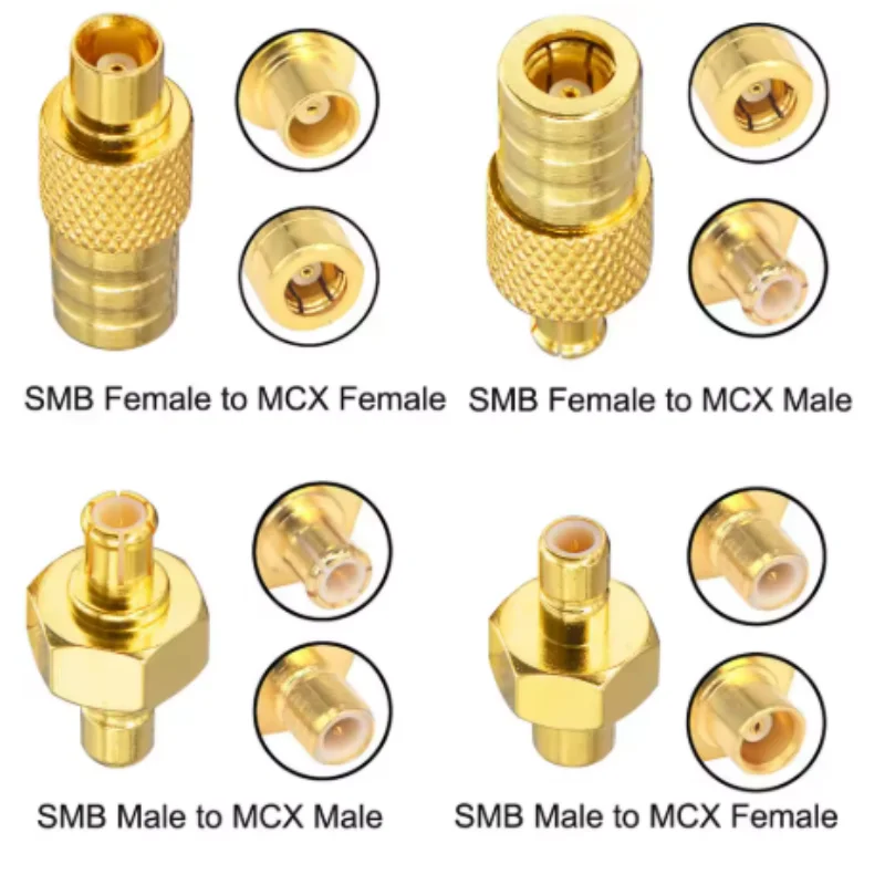 1 conector SMB a MCX adaptador de MCX-JJ-JK SMB macho hembra a conector coaxial MCX RF - imagen 2
