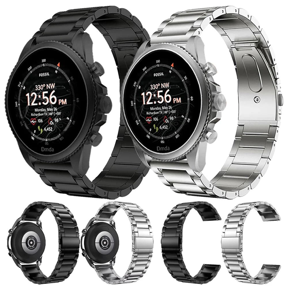 Correa de Metal de titanio para reloj inteligente Fossil GEN 6, banda de repuesto para pulsera deportiva HR, 22mm, 44mm, GEN 5, 5e, LTE, 45mm - imagen 2