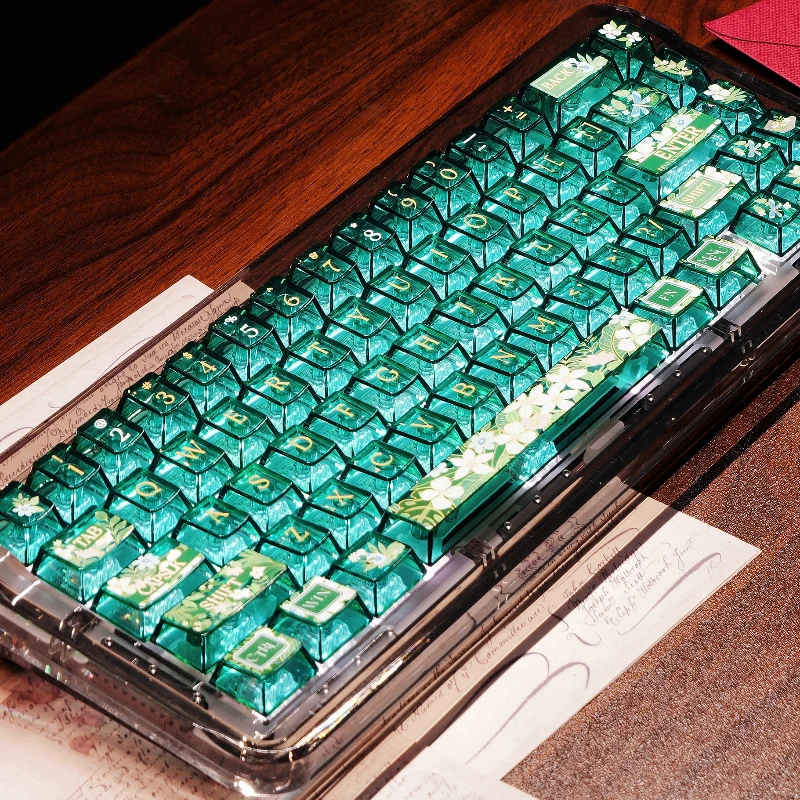 Juego de teclas con tema de canción de primavera MiFuny, teclas con perfil de cereza PBT + PC, teclas para juegos personalizadas translúcidas para regalo de teclado mecánico - imagen 5