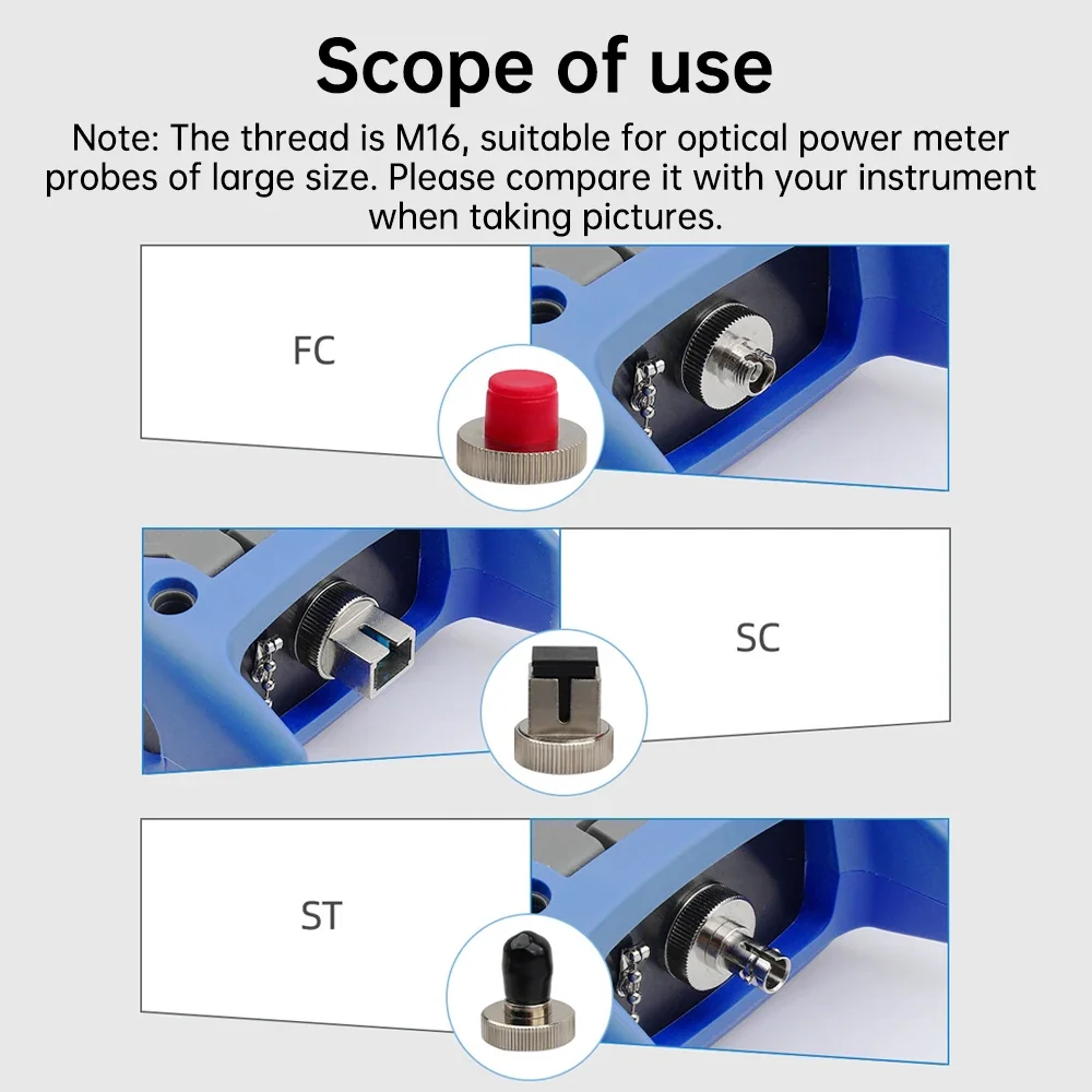 ZoeRax FC LC ST medidor de potencia óptica adaptador FC para pluma roja tapa de Metal Kit de conector de fibra óptica conversión de medidor de potencia óptica - imagen 3