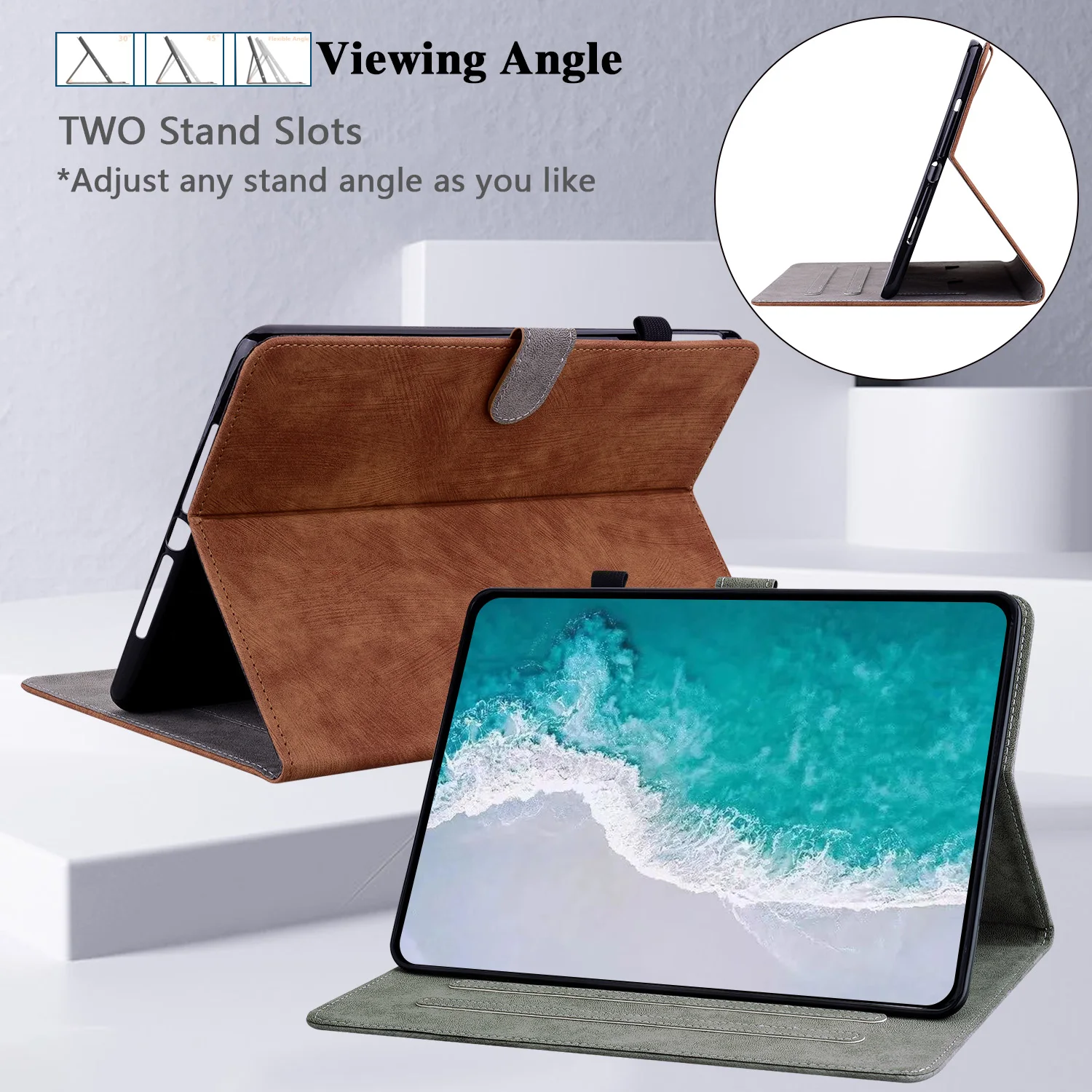 Funda de cuero Universal para Samsung Galaxy Tab S10 S9 FE Plus 12,4 pulgadas SM-X820 826B X810 X816B X610 X616B TPU cubierta trasera con soporte - imagen 3