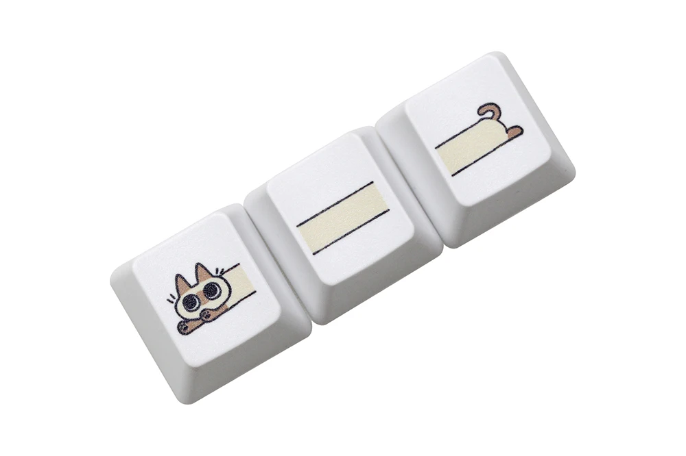 Lindo pequeño gato siamés Keycap Kitty Meme Keycap tinte subcama keycaps para mx stem Gaming teclados mecánicos blanco - imagen 2