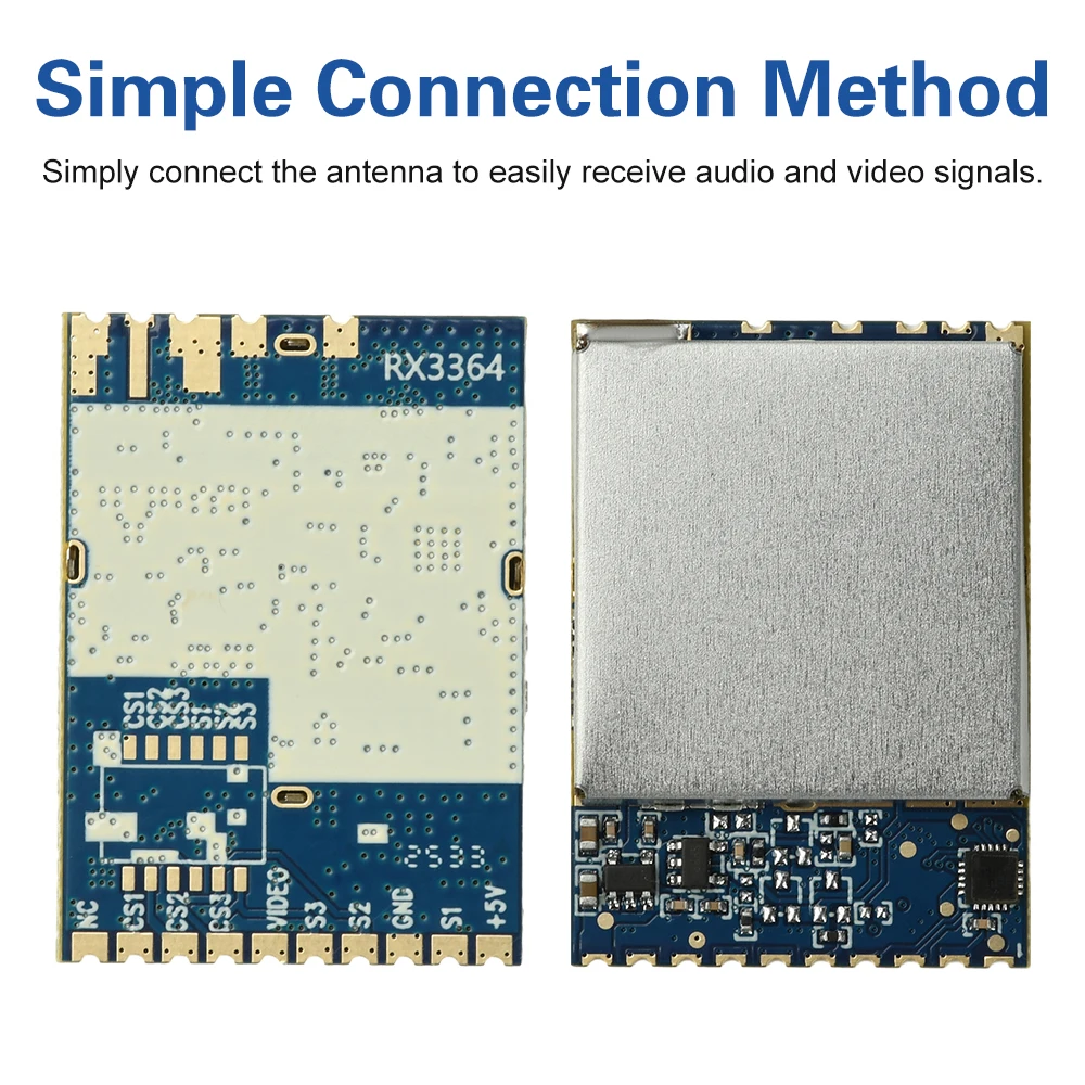 RX3364 FPV Image Transmission Module Without RSSI 3.3G Wireless Audio Video Receiver with Broadband Reception 3060-3500MHz - imagen 2