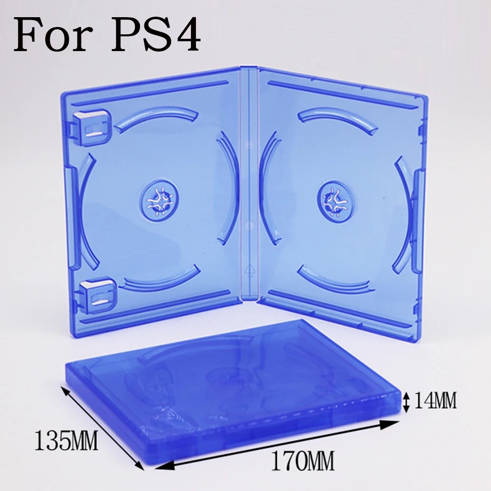 1 funda de repuesto para juego PS4 ps5, doble disco de repuesto, caja Blu-Ray de juego azul, 2 CD, azul claro