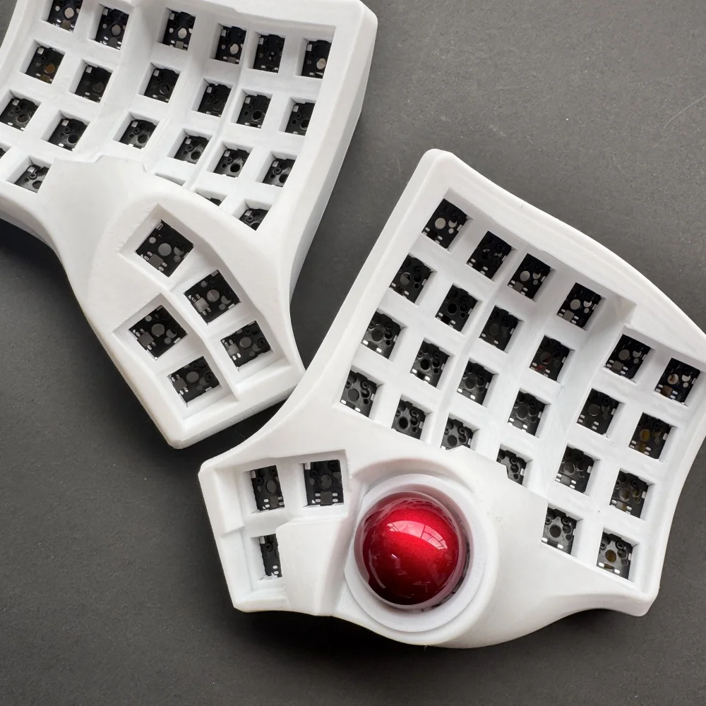 Charybdis-teclado de bola de pista dividida 4X6, carcasa acrílica transparente personalizada, interruptor de soldadura, VIAL RGB, Kit de teclado dividido con cable - imagen 2