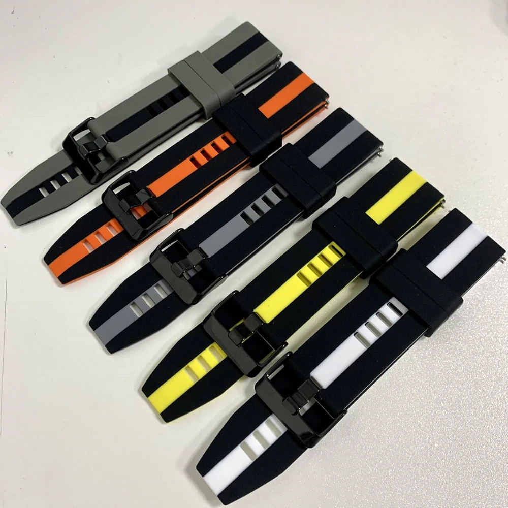 Muñequera de silicona de 20mm y 22mm para HUAWEI WATCH 5 46mm GT 5 Pro GT5 4 Runner, correa deportiva para Huami AMAZFIT BIP6, pulsera de repuesto - imagen 4