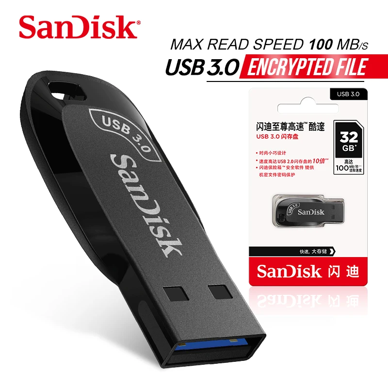 SanDisk USB 3,2 64GB unidad Flash USB CZ410 Pen Drive Memory Stick negro U disco Mini Pendrive negro almacenamiento externo para ordenador portátil - imagen 2