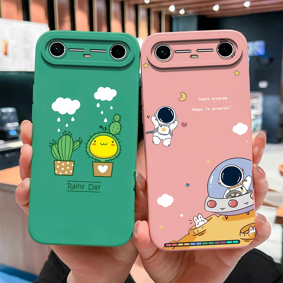 Para Tecno Spark Slim/Tecno Pova Funda de teléfono delgada encantador astronauta dibujos animados suave silicona líquida protección completa Funda a prueba de golpes - imagen 3