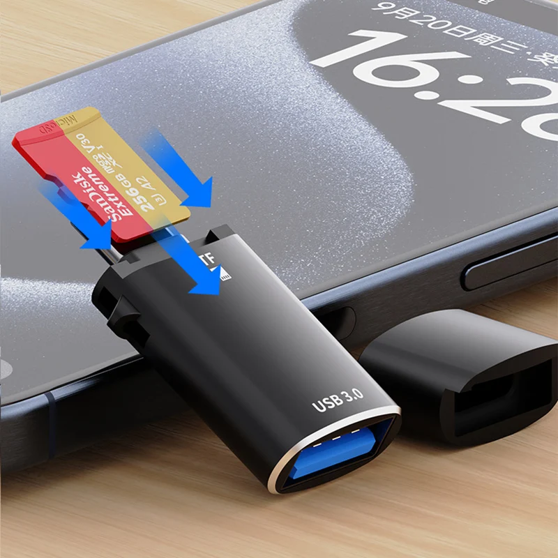 Convertidor tipo C a USB, adaptador OTG para teléfono móvil, USB 3,0, lector de tarjetas Micro SD TF, visor, Dongle de transferencia de datos, extensor de memoria para tableta