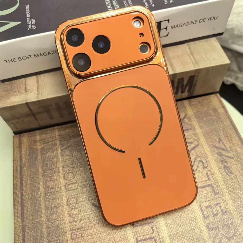 Funda de lujo AG mate con ventana grande para iPhone 17 Air 16 15 14 13 Pro Max Plus para cubierta de teléfono con revestimiento de carga inalámbrica Magsafe - imagen 2