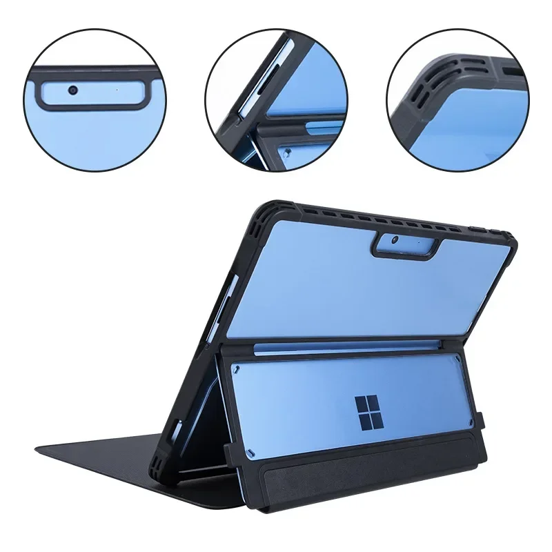 Para Microsoft Surface Pro 9 10 11 funda protectora dura TPU a prueba de golpes transparente funda resistente soporte para tableta funda trasera - imagen 5