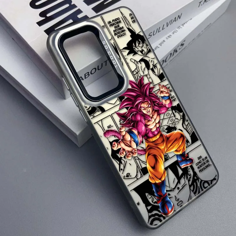 D-Dragon Ball Saiyan Goku funda de Anime para Samsung Galaxy A73 A71 A56 A54 A53 A52 A51 A35 funda de teléfono plateada colorida - imagen 4