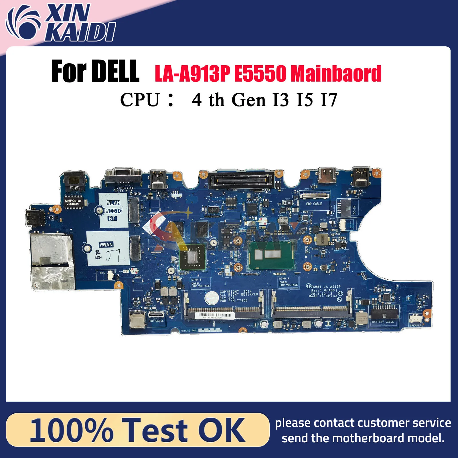 Para DELL Latitude 15 5000 E5550 placa base de computadora portátil CN-0D1D9C ZAM81 LA-A913P Geforce CN-0DWVYV 0MTN7P 100% probado OK