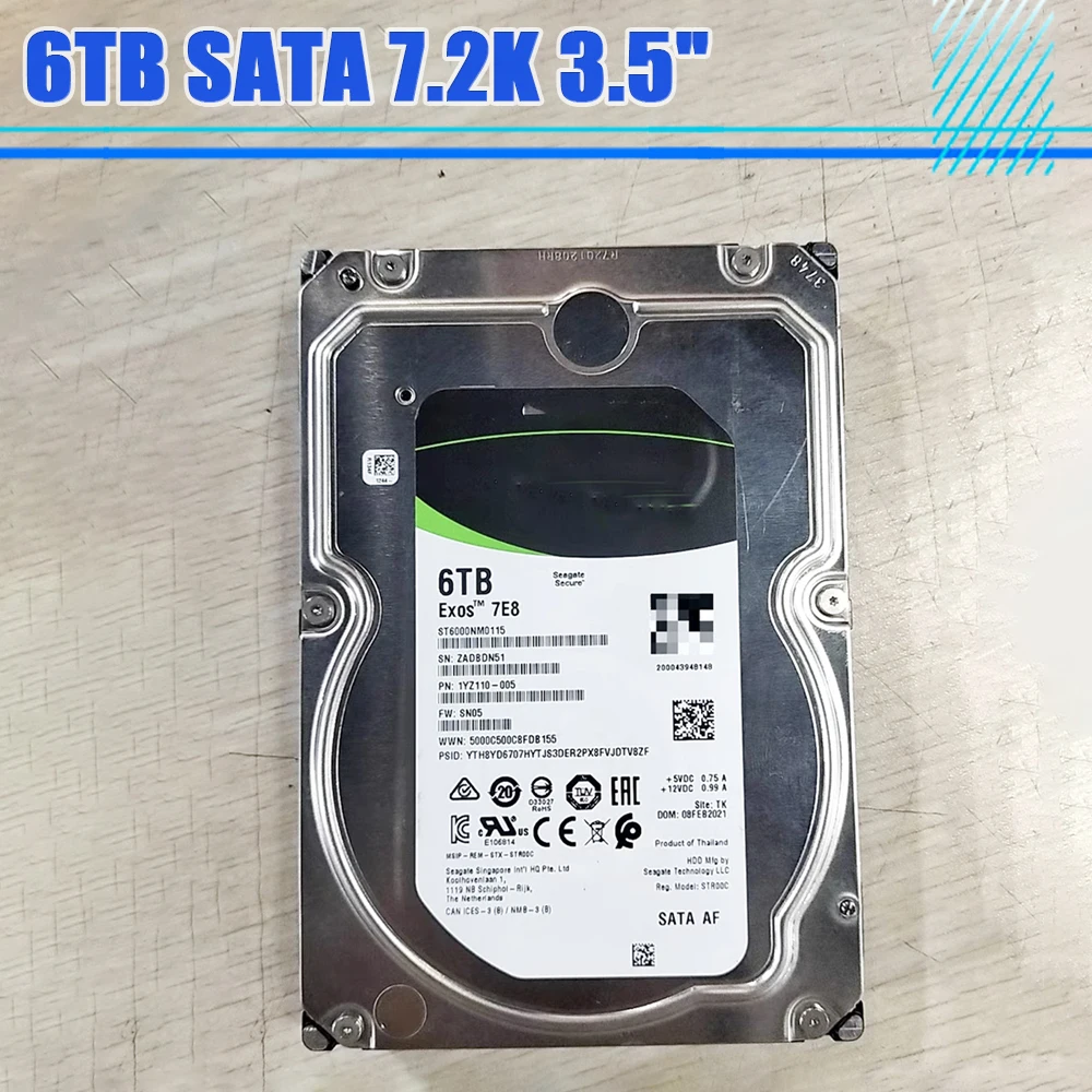 HDD ST6000NM0115 6TB SATA 7.2K 3.5" disco duro del servidor para Seagate 6T - imagen 3
