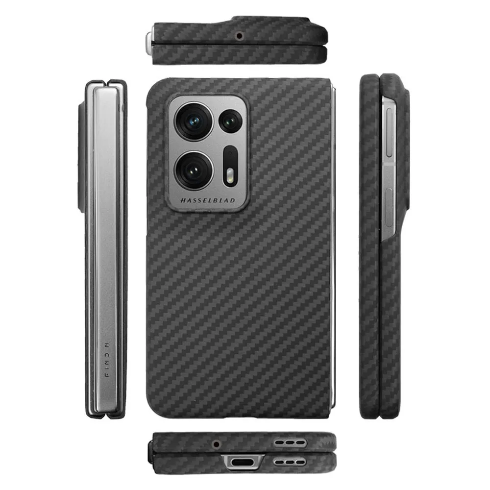 Funda OPPO Find N2 de carbono Real, funda protectora de fibra de carbono ultrafina para teléfono inteligente OPPO Find N2 - imagen 5