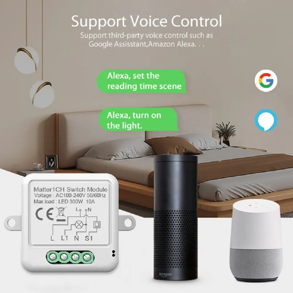 Módulo inteligente WiFi de 1 canal, interruptor de circuito con bombilla, aplicación remota, compatible con Homekit, Siri, Google Home, Alexa, asistente de voz - imagen 3