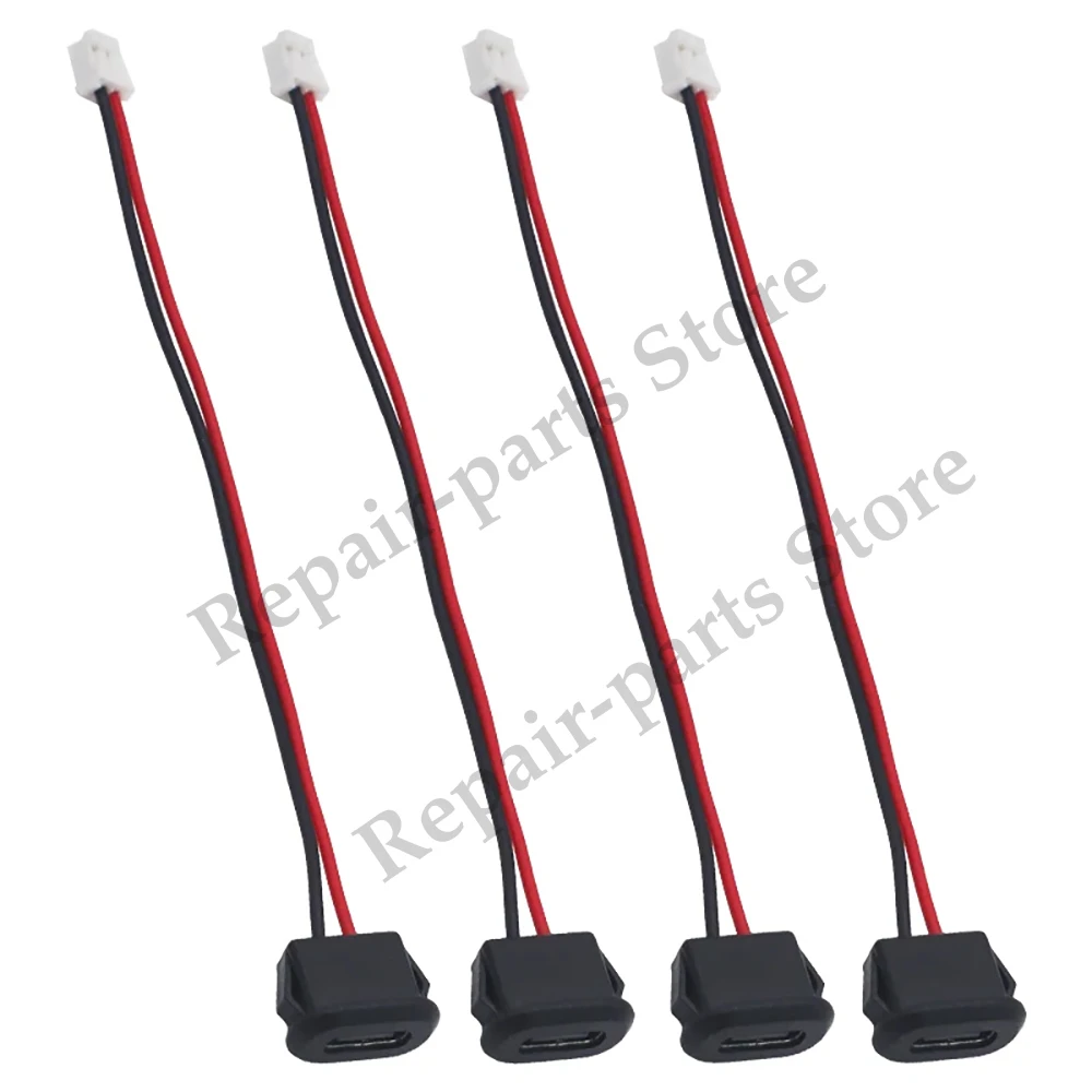 Conector USB impermeable tipo c de 2, 4, 6 pines, base hembra de compresión directa, interfaz de carga con cable de soldadura, 1 ud. - imagen 3