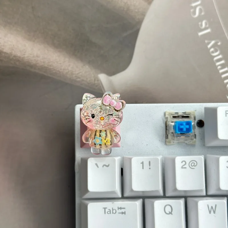 DIY lindo Kuromi Keycap juego Teclado mecánico R4 ESC eje transversal dibujos animados Anime chica rosa en forma de corazón Keycap - imagen 5