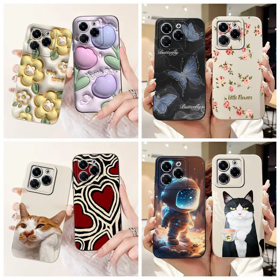 Funda de lujo pintada en caramelo para Infinix Note 40X 5G X6838, funda de teléfono TPU suave a prueba de golpes para Infinix Note 40X Note40X, parachoques