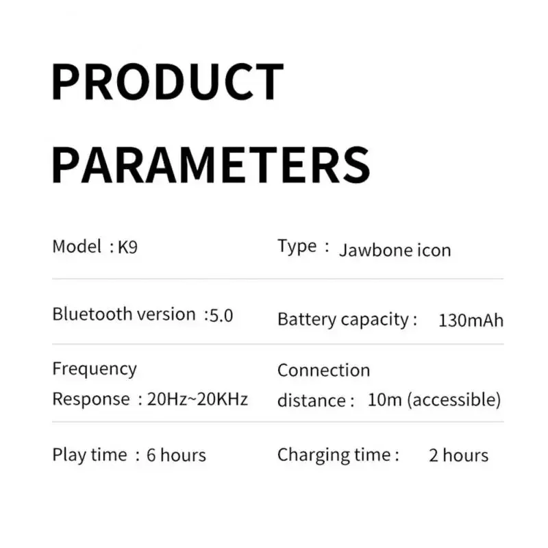 Auriculares deportivos inalámbricos de conducción ósea, cascos intrauditivos estéreo para exteriores con micrófono, gancho para la oreja de alta fidelidad, resistentes al agua Ip56 - imagen 3