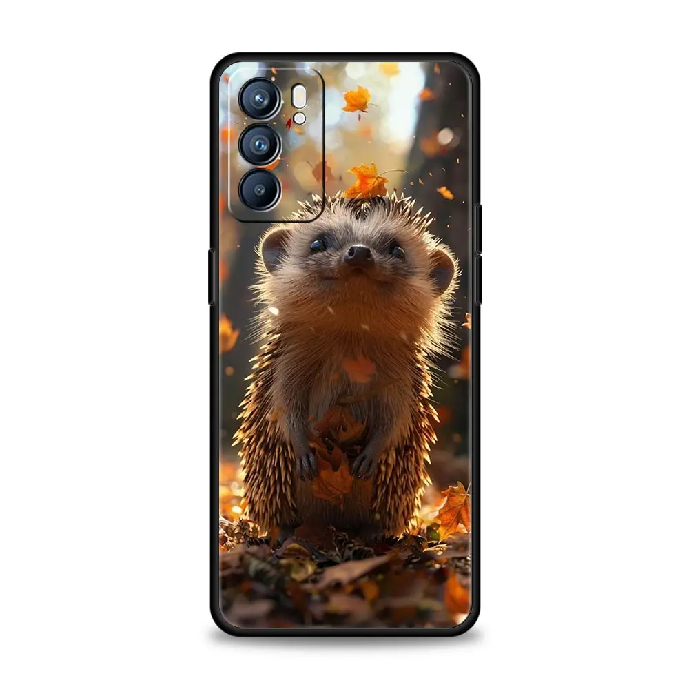 Funda de teléfono para Oppo Reno13 Reno12 Reno11 F Reno10 Pro A54 A53 A95 A76 A74 A57 A98 A80 A79 5G A78 4G cubierta lindo pequeño erizo - imagen 3