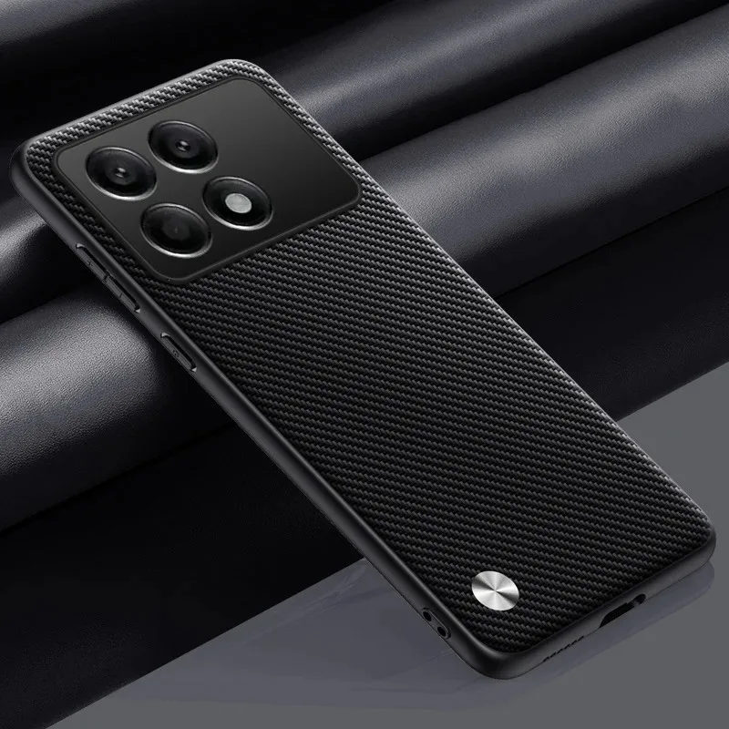 Para Xiaomi Poco F6 Pro 5G funda de teléfono de cuero de lujo para Poco F6 Pro F6Pro funda protectora de silicona mate a prueba de golpes Coque