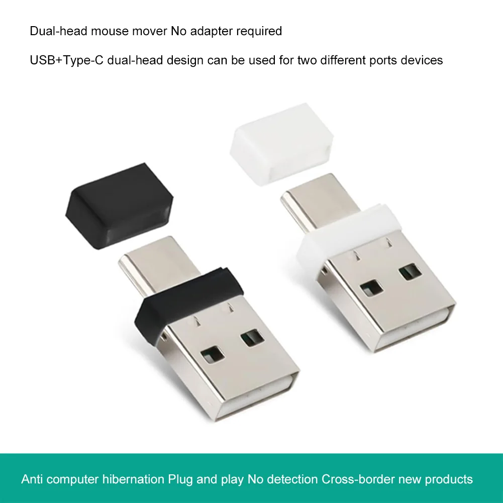 USB tipo C 2 en 1 ratón Mover Plug & Play ratón automático Wiggler evitar que el ordenador portátil entre el sueño Mini ratón agitador para tableta PC - imagen 5