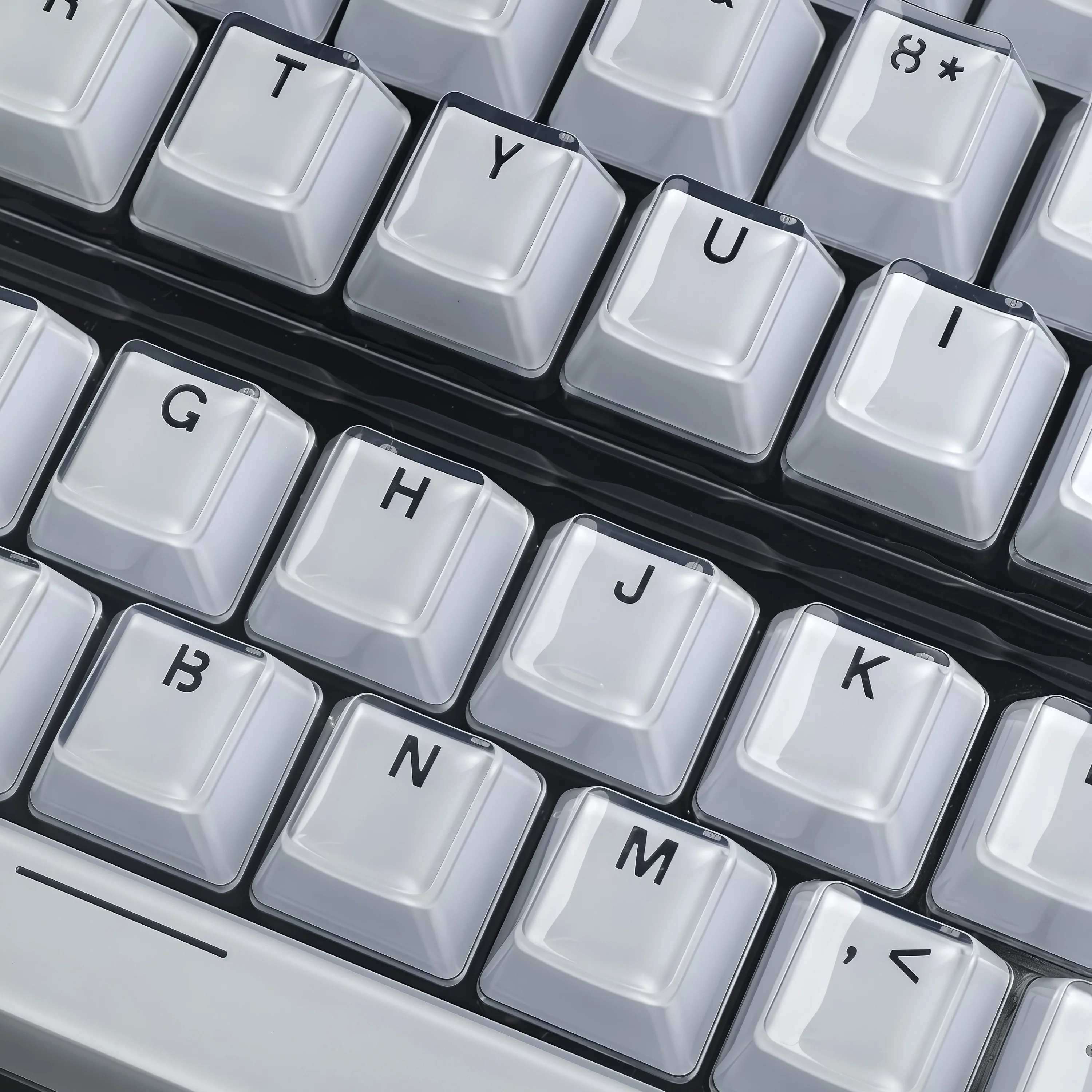 Jelly Pc Crystal Keycaps Teclas de teclado personalizadas translúcidas blancas frías con diseño Iso/Ansi de 123 teclas