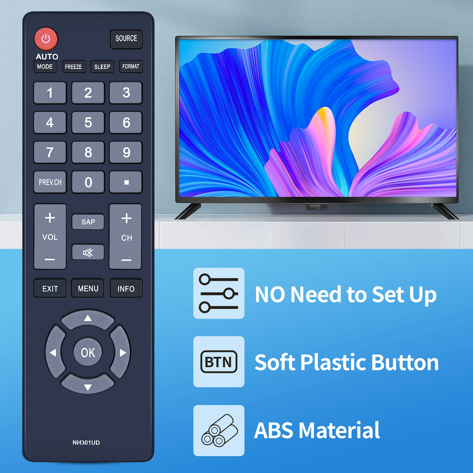 Nuevo Control remoto NH305UD para Emerson TV NH301UD LE190EM3 LE220EM3 LC391EM3 - imagen 3