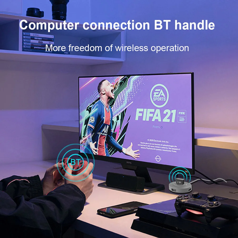 Adaptador USB Bluetooth 5,1 para PC, altavoz, transmisor de Audio, receptor, Dongle, adaptador USB inalámbrico para teclado y ratón - imagen 2