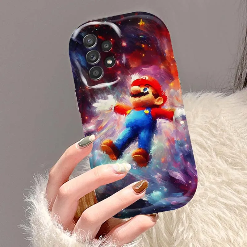 M-Marios funda de teléfono de arte Popular para Samsung A73 A72 A71 A56 A55 A54 A53 A52 A51 A32 A36 A26 A25 A13 A14 5G aceite ondulado - imagen 5