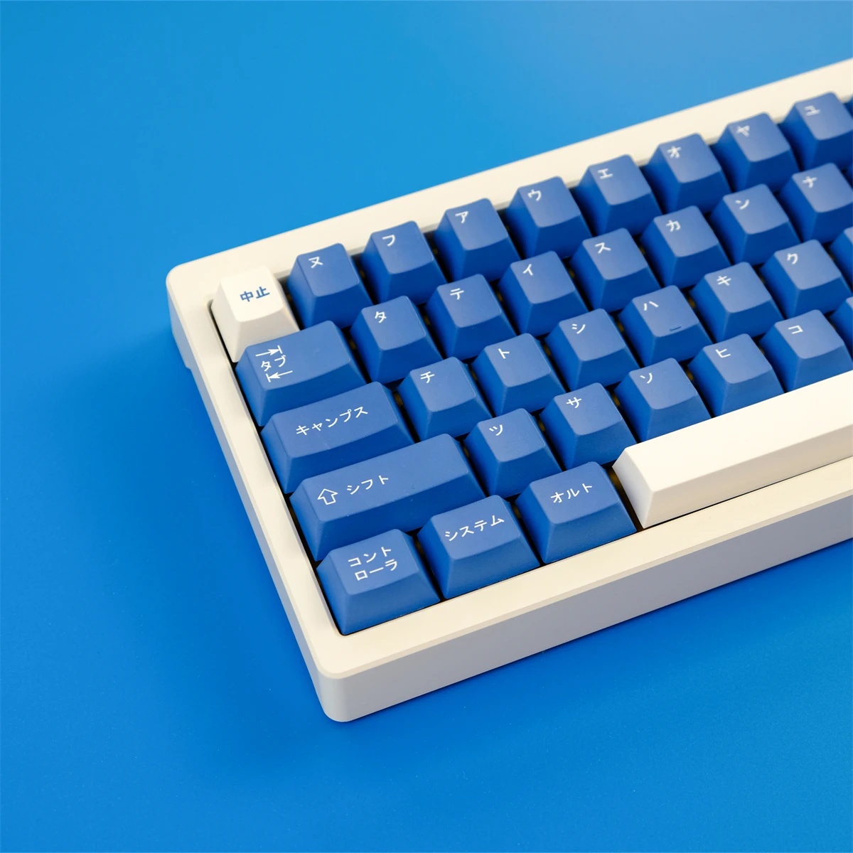 GMK WoB-Juego de 129 teclas clásicas Katakana, teclas azules, teclas de subcama con tinte PBT, perfil de cereza, para Keychron Anne GK64 Poker - imagen 2