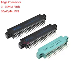 Ranura de conector de tarjeta de borde de 1 pieza, paso de 3.175mm, 30/40/44/56/60/72/80/86/100 Pines, PCB, enchufe de dedo dorado, orificios