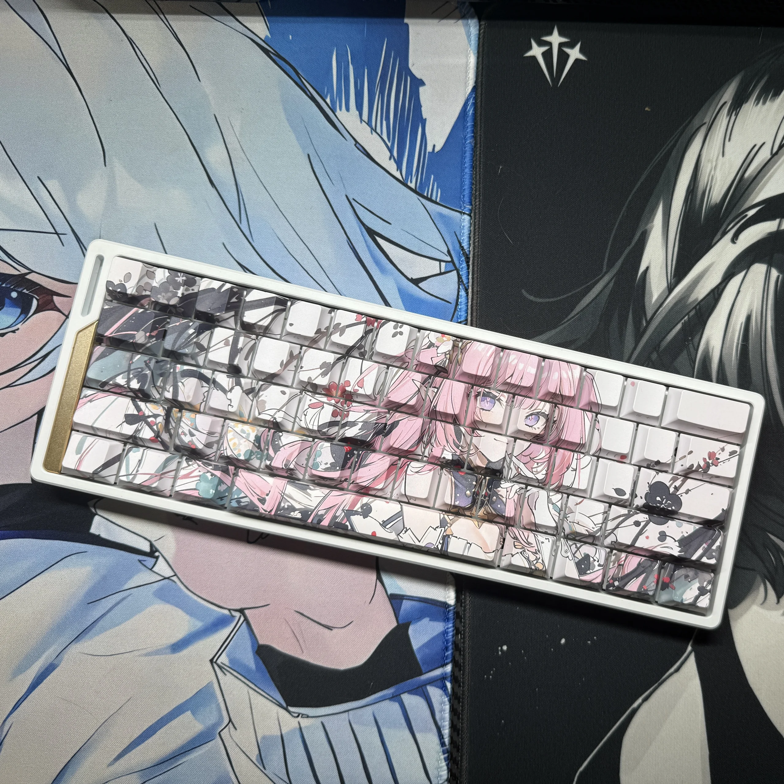 Teclas con tema de Anime, 87 teclas, tapa de tecla de Anime, perfil de cereza PBT, tapa de tecla con impresión lateral, Teclado mecánico Made68 Mad68 Wooting 60 - imagen 5