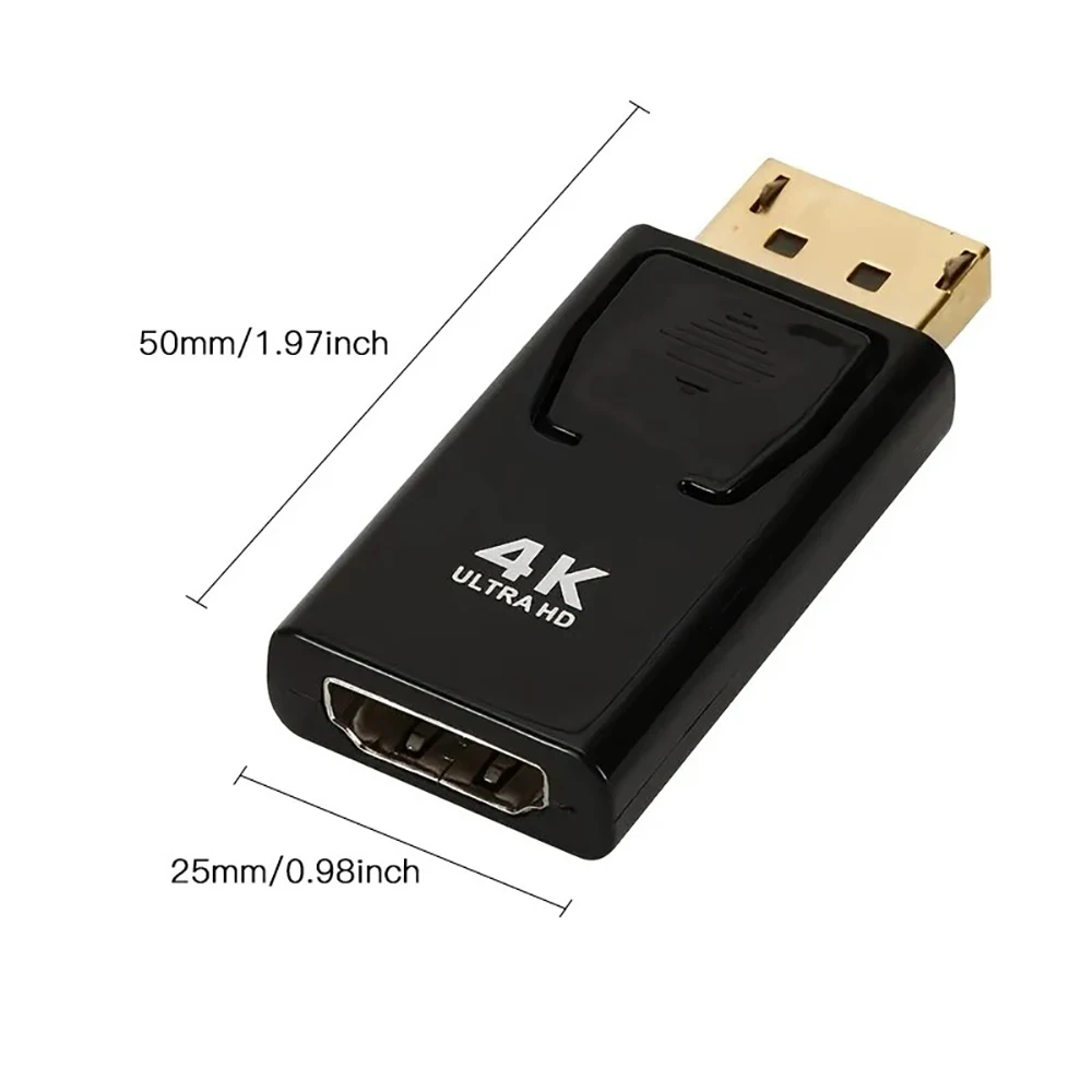 Adaptador 4K DP DisplayPort a HDMI, convertidor de puerto de pantalla DP a HDMI, adaptador HDTV, vídeo, Audio, PC y portátil - imagen 2
