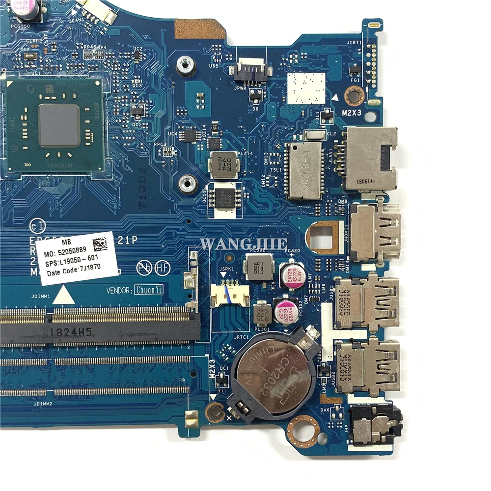 L19050-601 L19050-001 para placa base de ordenador portátil HP 15-BS EPG52 LA-G121P con CPU SR3RZ N5000 DDR4 100% en funcionamiento - imagen 5
