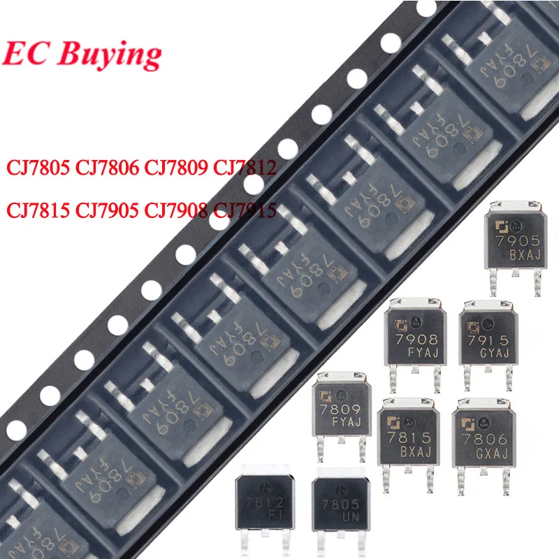 10 Uds 7805 7806 7809 7812 7815 7905 7908 7815 CJ7805 CJ7806 CJ7809 CJ7812 CJ7815 CJ7905 LM7805 LM7812 TO-252 Regulador de voltaje