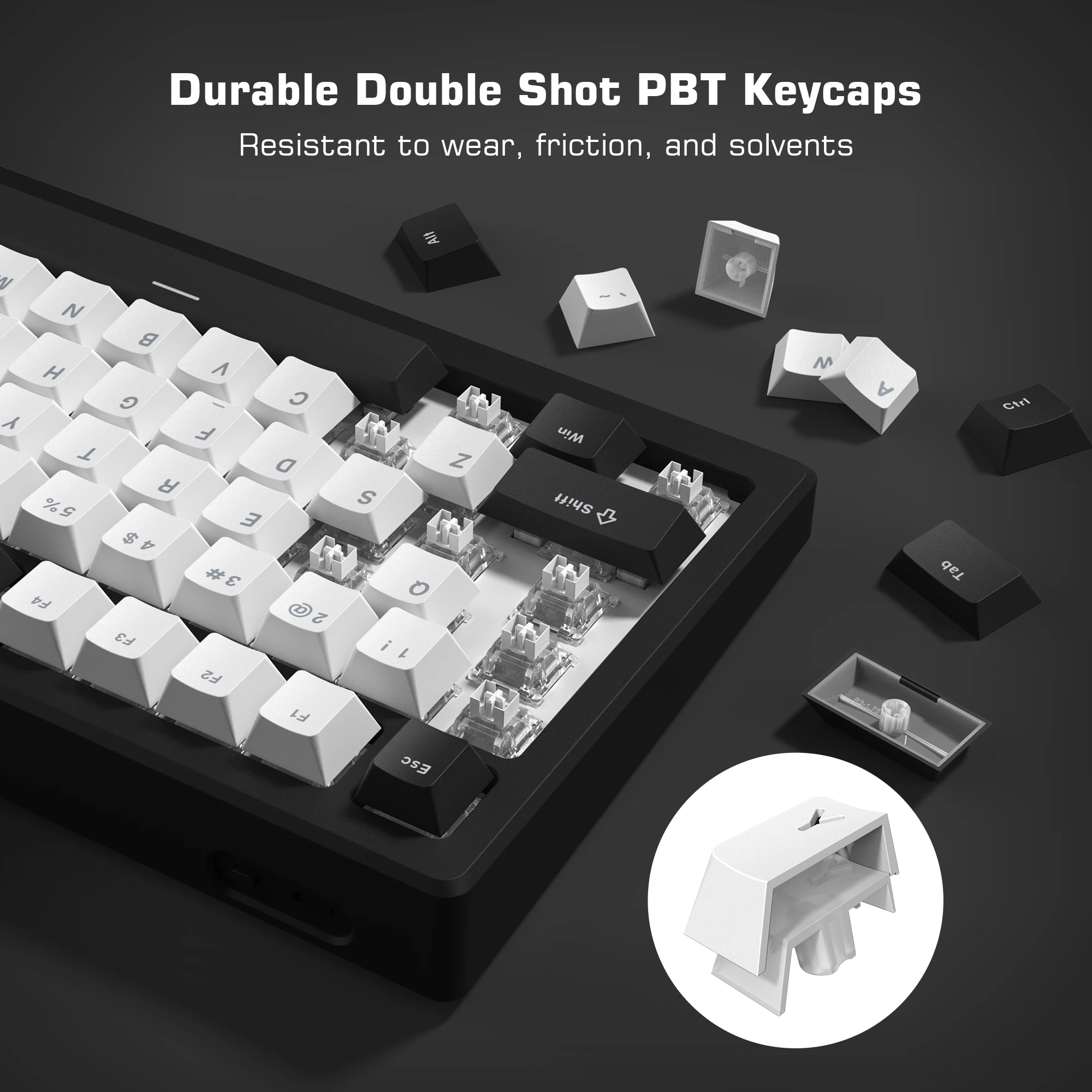 Teclas XVX de 124 teclas con perfil de cereza, teclas PBT retroiluminadas, teclas RGB para interruptores Cherry Gateron MX, teclas de teclado mecánico para jugadores - imagen 4