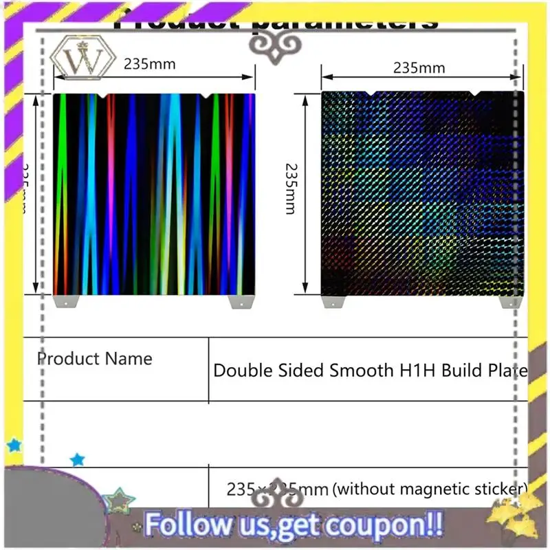 Nuevo Plataforma de impresora 3D H1H, hoja K1 K1C 235X235mm, placa de construcción lisa H1H, cama de impresión de acero con resorte - imagen 5