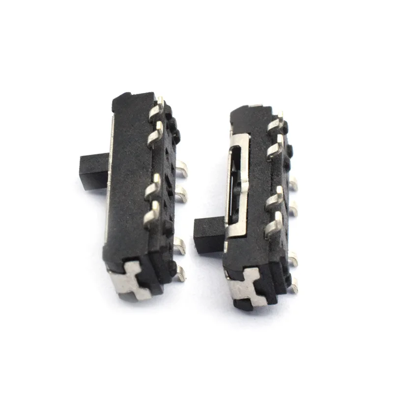 Interruptor deslizante MST23D18 de 10 piezas, miniinterruptor Vertical de doble fila SMT con mango negro, ocho pines y tres velocidades, 2P3T - imagen 5