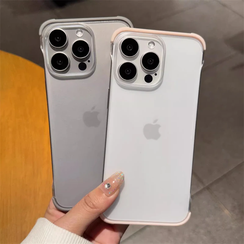 Funda de teléfono transparente mate ultrafina sin marco para iPhone 15Pro 14 13 12 15 Pro Max cubierta trasera translúcida de PC dura a prueba de golpes - imagen 4