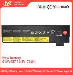 Lenovo Batería Original para T470/T480/T570/T580 Litio