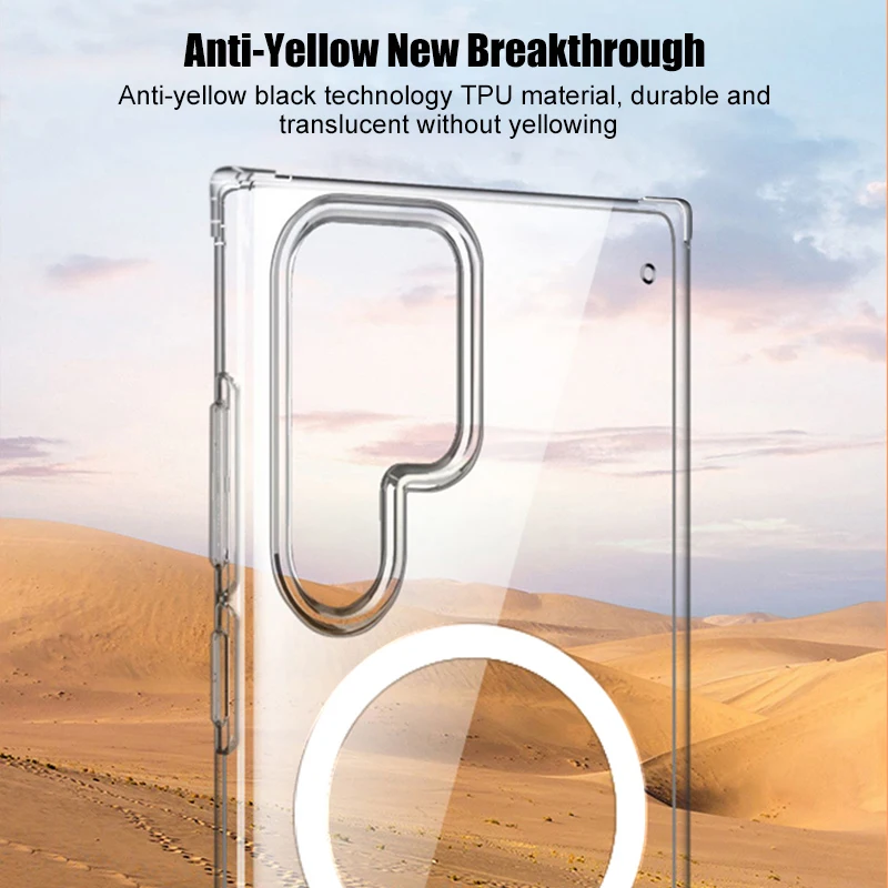 For Magsafe-funda magnética transparente para teléfono Samsung Galaxy S23, S22 Ultra Plus, accesorios de carga inalámbrica, Original - imagen 5