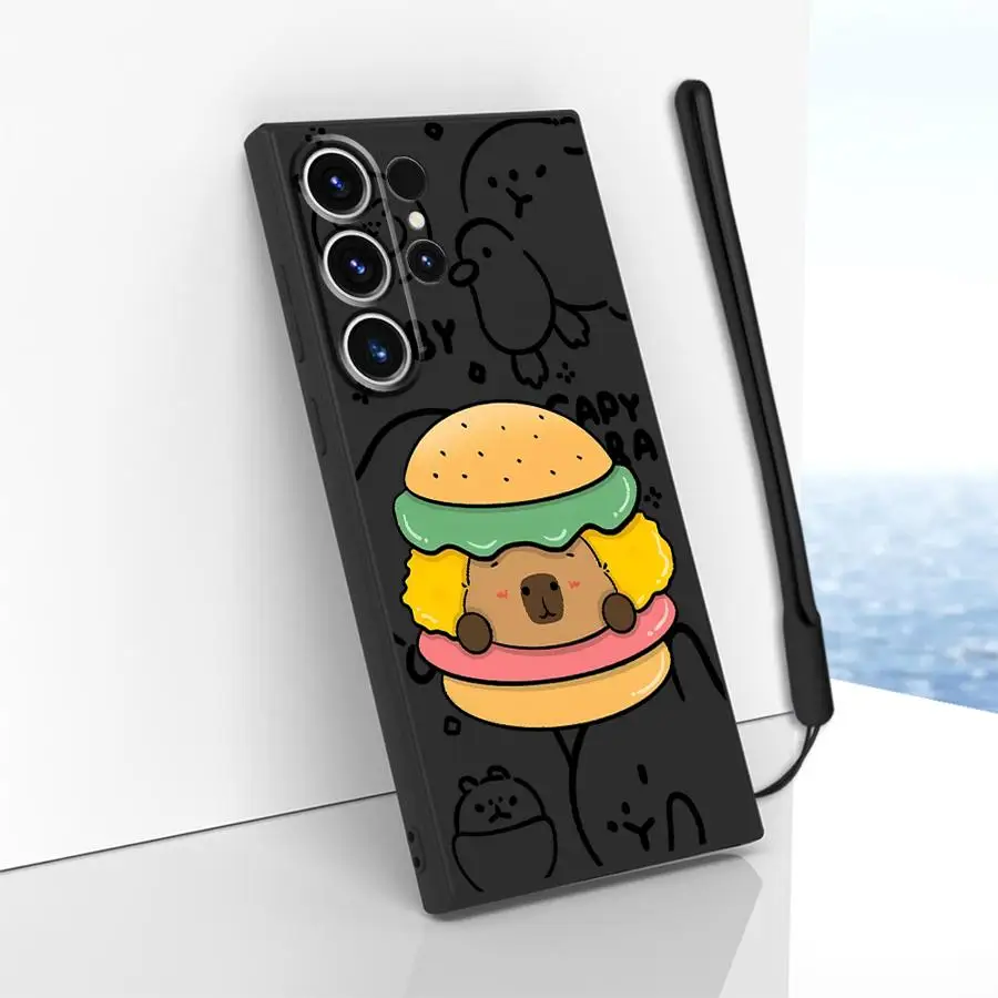 Funda de teléfono suave para Samsung Galaxy Note 20 10 Ultra S23 S20 S21 Plus S22 Ultra S24 FE S25 Edge dibujos animados pareja hamburguesa - imagen 5