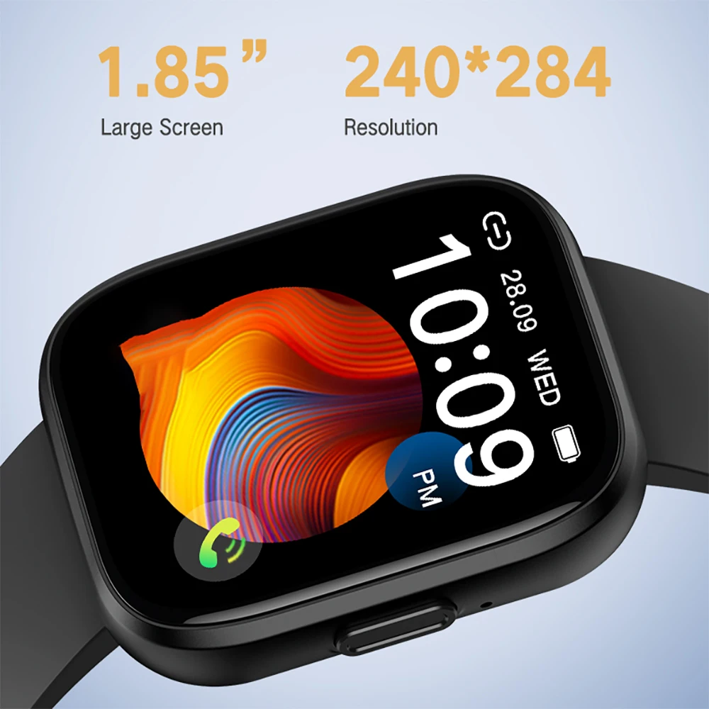 2025 moda 1,85 "hombres mujeres salud reloj inteligente ritmo cardíaco oxígeno en sangre llamada de diente azul más de 100 modos deportivos juegos música Smartwatch - imagen 3