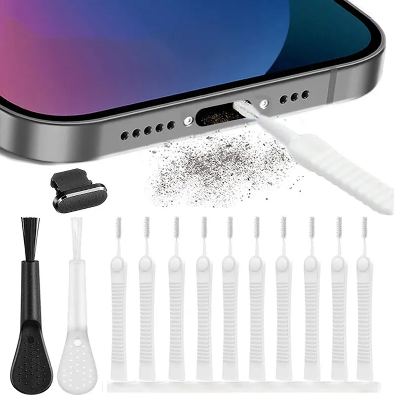 Kit de herramientas limpiadoras para quitar el polvo de altavoz de teléfono móvil, 13 Uds., para iPhone 14 13 Pro Max, auriculares, puerto de carga, cepillo de limpieza a prueba de polvo